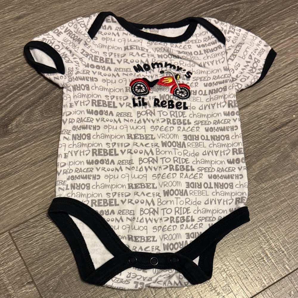 Carter's Lil Rebel Motorcycle Bodysuit - Black and White